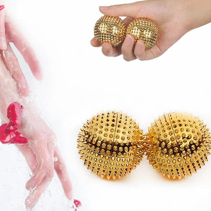9pcs Hand & Foot Magnetic Therapy Spiky Massage Balls – Acupressure Trigger Point Pain Relief Pocket Massager