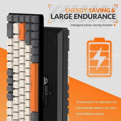 60% Wireless Mechanical Keyboard - Bluetooth Dual Mode, Hot-Swappable Mini 68-Key Red Switch for PC, PS4, Xbox, iPhone, iPad
