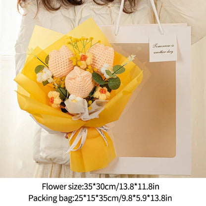 Graduation Bouquet 2025 – Crochet & Knitted Artificial Flowers for Wedding, Valentine’s & Special Occasion Gifts