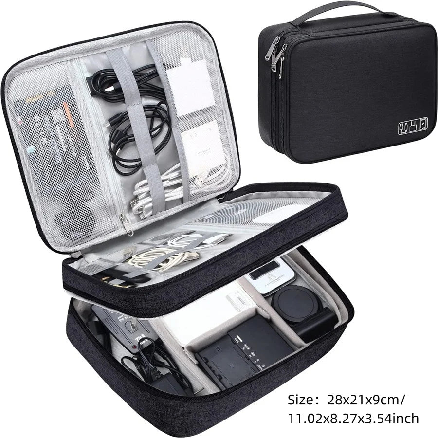 Portable Digital Storage Bag – Waterproof USB Cable Organizer Pouch for Electronics & Accessories