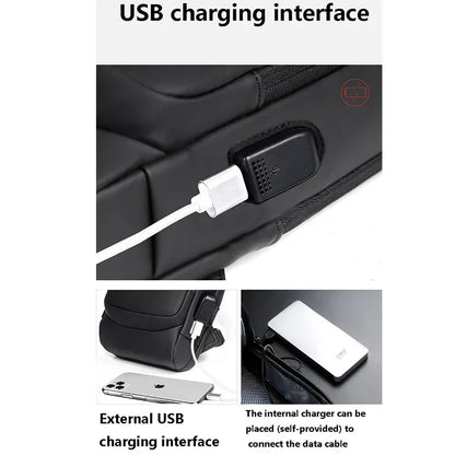 Designer Multifunction Anti-Theft USB Shoulder Bag – Travel Crossbody Messenger Sling Chest Bag for Men, Luxury Brand