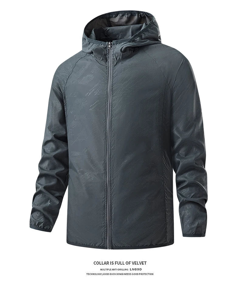 LNGXO Waterproof Hiking Jackets – Sun Protection, Windbreaker, Camping & Climbing Rain Coat, Unisex Portable Outdoor Wear