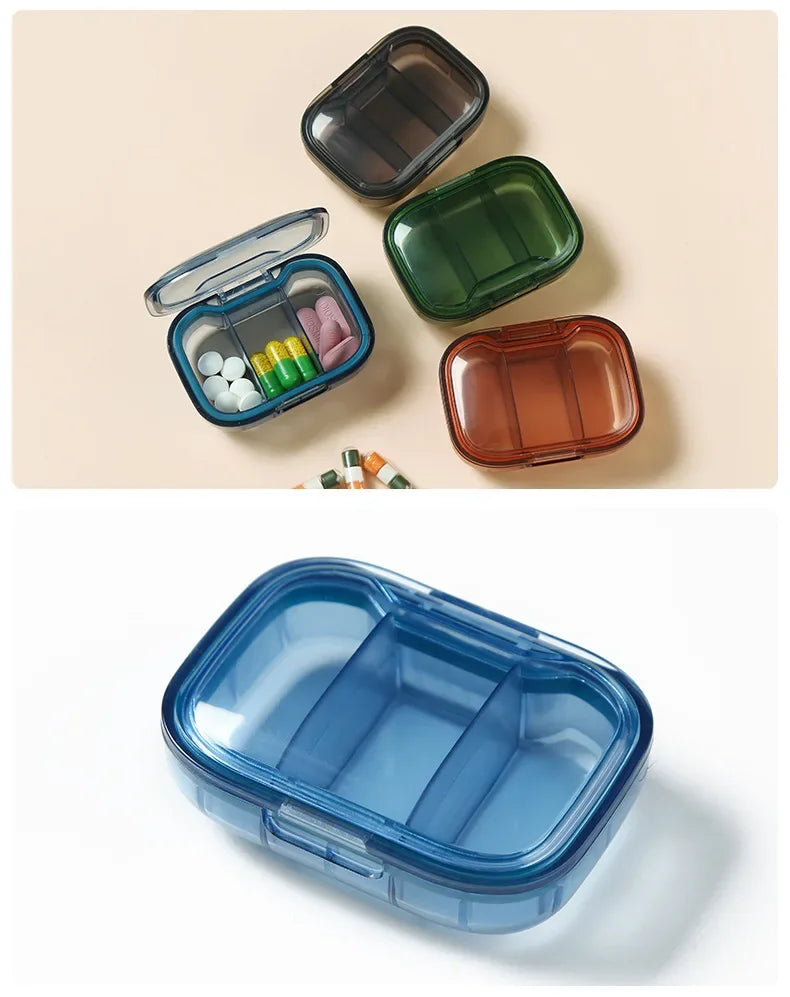 Mini Medicine Pill Box – Portable Drug Storage, Pills Dispenser & Organizer, Tablet Container Case