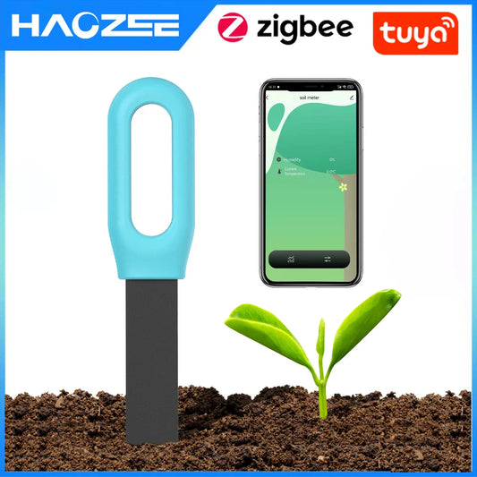 Tuya Smart Zigbee Soil Tester – Temperature & Humidity Meter, Garden Automation Irrigation Sensor