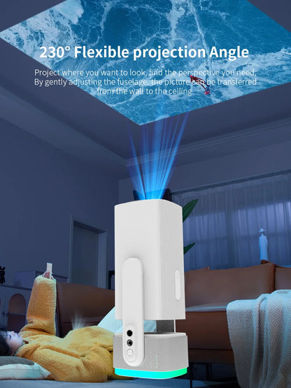 Salange K2 4K Smart Projector - Android 11, Built-in Battery, Bluetooth Speaker, WiFi, Auto Focus & Keystone, Outdoor Movie Ready