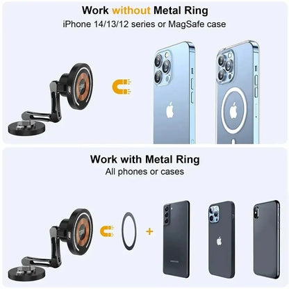 Magnetic Wireless Car Charger Stand – Fast Charging Mount & Phone Holder for MagSafe iPhone 15/14/13/12 Series