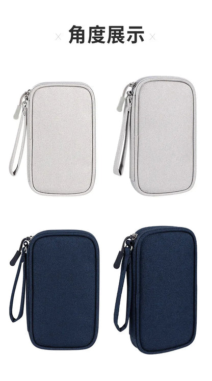 Portable Waterproof Cable Organizer Bag — Oxford Cloth Storage Case for Power Banks, Earphones & Digital Cables