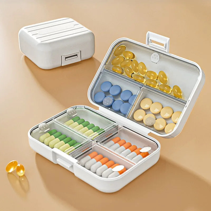 Seven-Day Medicine Organizer Box – 21 Black Compartments Portable Plastic Pill & Vitamin Storage Case