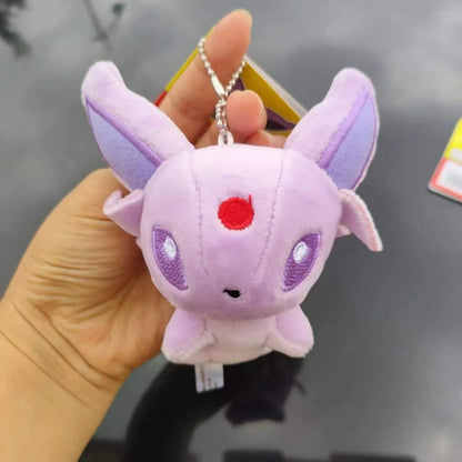 Pokemon Eevee Family Keychains – Plush Toy Pendants of Glaceon, Vaporeon, Sylveon, Espeon & Flareon, Cute Anime Stuffed Dolls, Perfect Birthday Gift