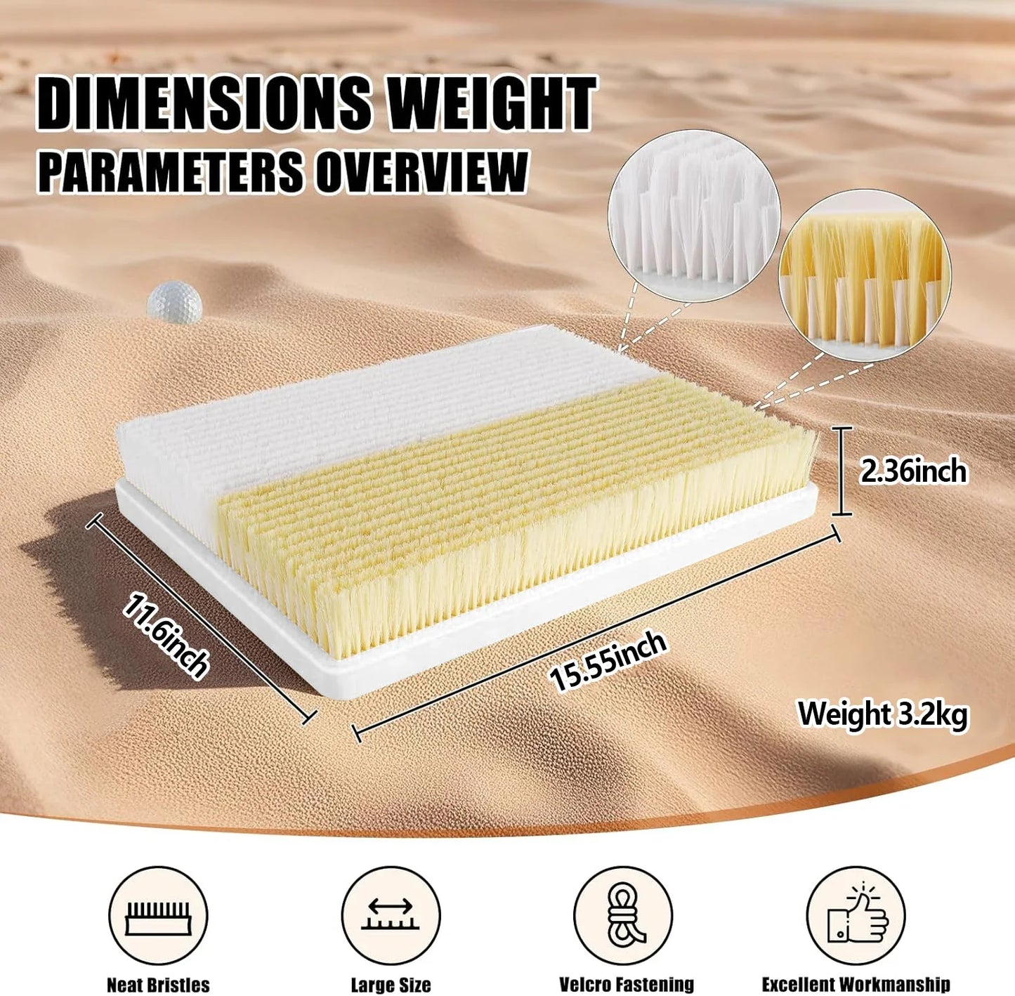 Golf Bunker Practice Mat – Dual Mode Sand Trap Trainer with Shallow & Deep Pit Simulation, Portable Golf Hitting Aid (15.5” x 11.6”)