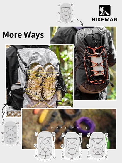 DIY Elastic Backpack Expansion Rope Set - Outdoor Camping & Mountaineering Gear Strap with Adjustable Buckle