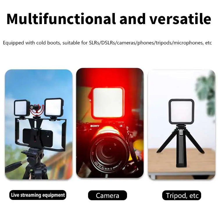 Mini RGB Portable LED Fill Light – Adjustable Hot Shoe Light for Live Photography & Mobile Cameras