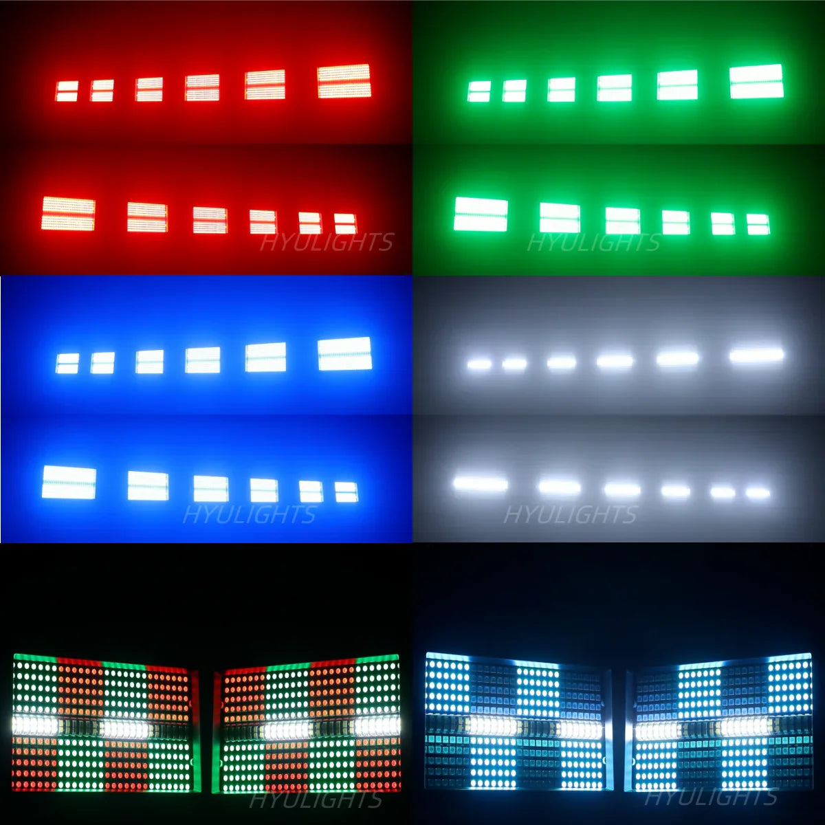 60W Mini LED RGB Strobe Light – 3-in-1 8-Partition + White 8000K DMX DJ Wash Bar for Stage Lighting Effects