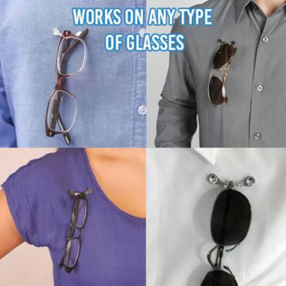 Fashion Magnetic Eyeglass Holder Pin: Multi-Function Portable Clothes Clip Buckle for Glasses & Headsets - Magnet Headset Line Clips