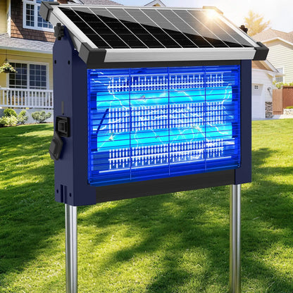 Solar Bug Zapper Outdoor 4500V Mosquito Killer Lamp – Waterproof Electric Fly Trap with Solar Panel Sensor for Garden, Patio & Camping Pest Control Device