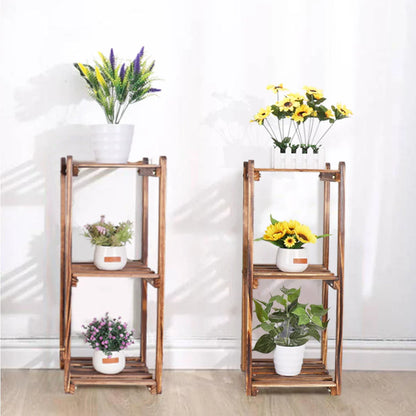 10-Pot Multi-Tier Bamboo Plant Stand – Indoor Outdoor Bonsai & Flower Display Shelf Rack