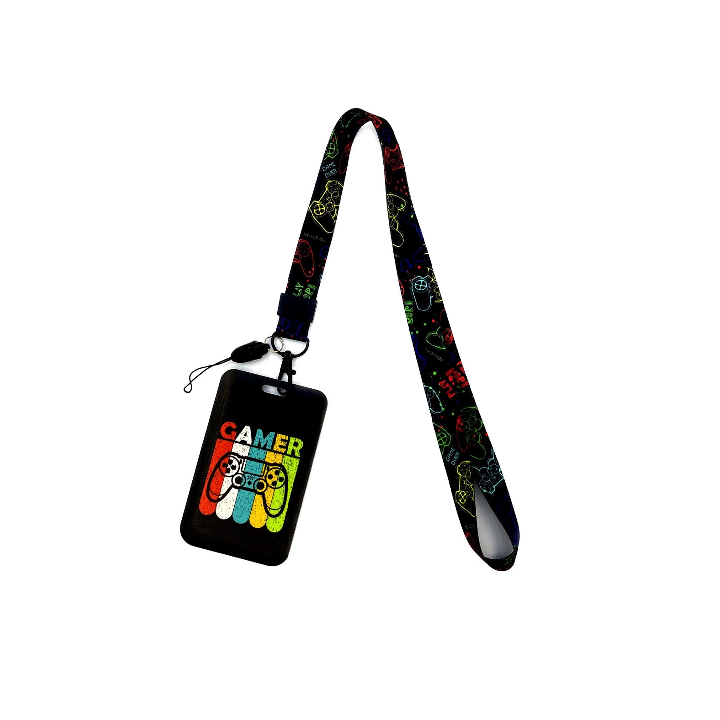 Gamer Card Holder Neck Strap Lanyard – Key, ID & Phone Badge Holder with Cool Hanging Rope