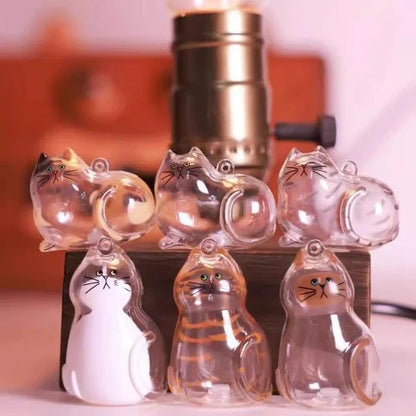 Ginger Cat Keychain Pendant – Siamese Calico Backpack Charm, Hair Storage Box Hanging Pet Grooming Travel Accessory