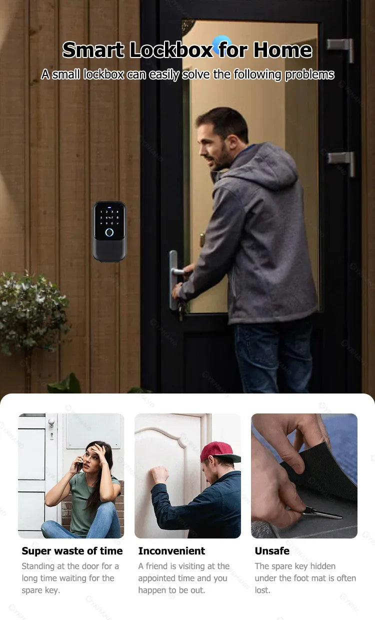 TTlock Smart Key Lock Box – Wireless Digital Code & Bluetooth Key Safe, App-Controlled Electronic Key Box for Home or Host