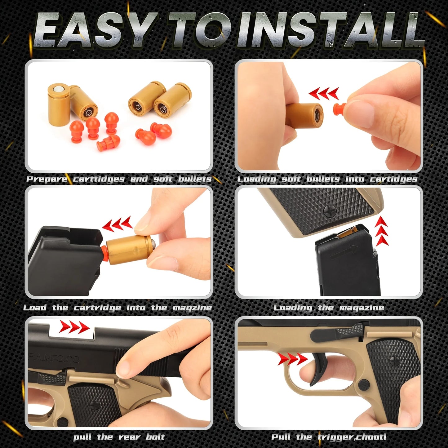 Safety Bullet Accessory Kit — Replaceable Durable Set for Toy Guns, Safe Play Set