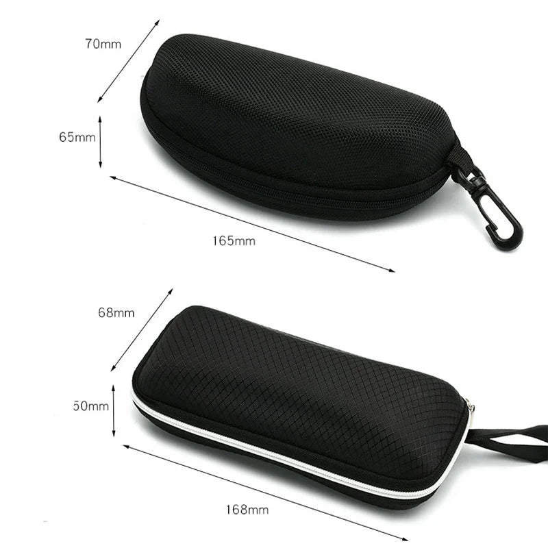 Portable Sunglasses & Eyewear Storage Case - Anti-Stress Black Eye Bag for Men's & Women's Glasses, Myopia and Flat Mirror Protection