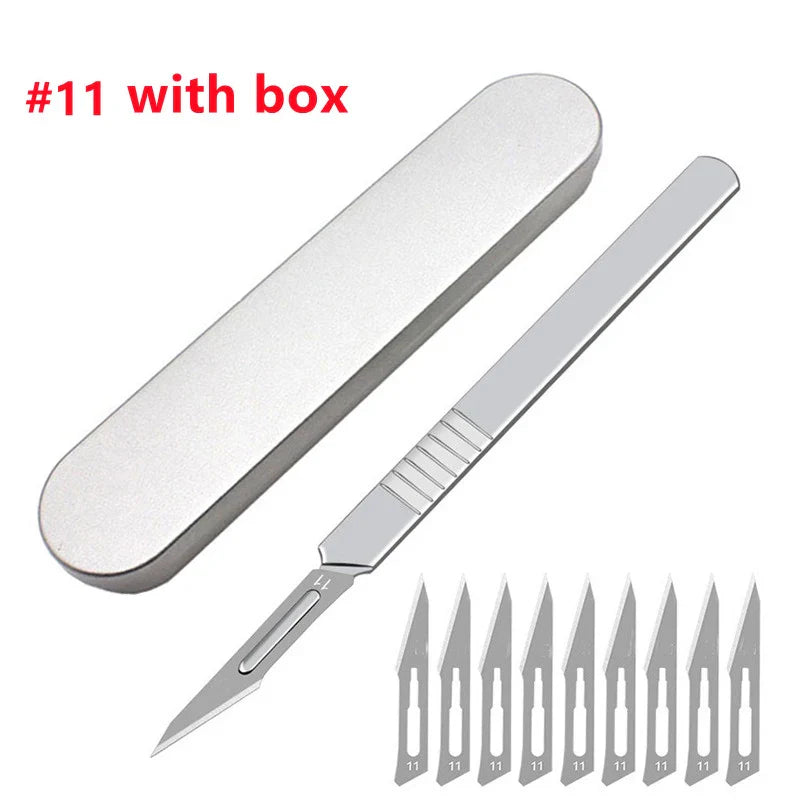 Carbon Steel Carving Knife Set – #11 & #23 Non-Slip Blades for Engraving, Mobile Phone Film, Paper Cutting & Handicraft Tools