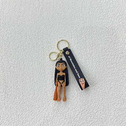 Italian Brainrot Cartoon Keychain – Funny Tung Tung Tung Anime PVC Key Ring Pendant Gift