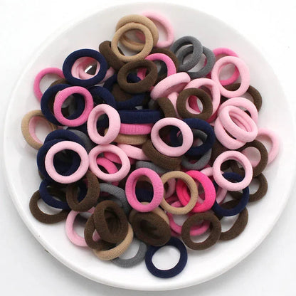 100/200PCS Colorful Nylon Elastic Hair Bands – Small Ponytail Holders for Women & Girls Hair Accessories