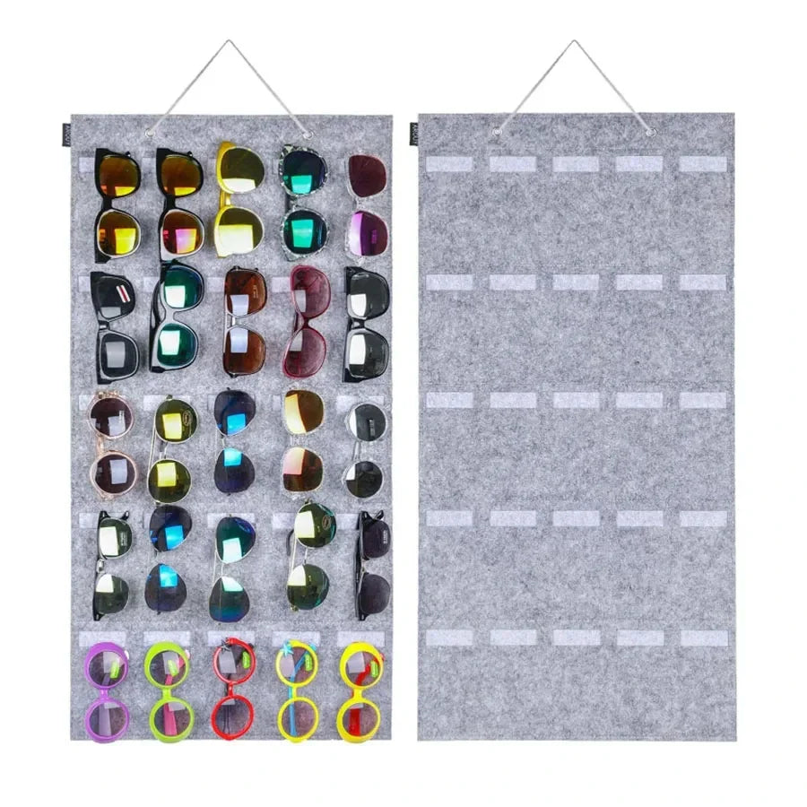 Sunglasses Felt Storage Hanging Bag – Wall & Door Mounted Sunglasses Organizer & Display Rack