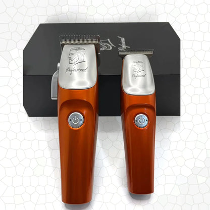Professional Men’s Hair Clipper Set - Vintage 6500RPM Low-Noise Ceramic Blade Trimmer for Home & Salon Use