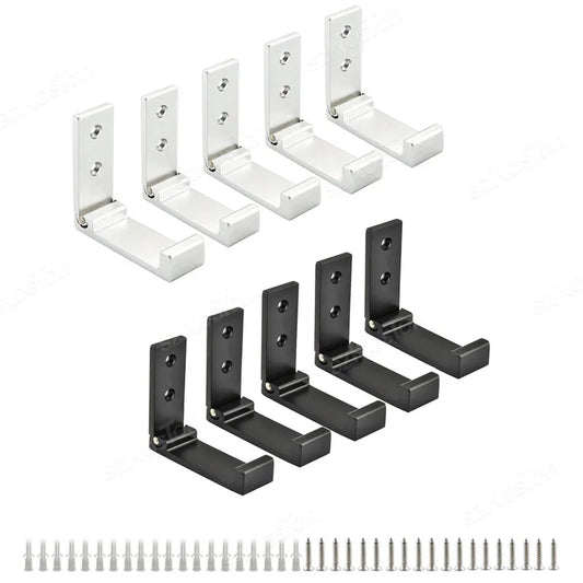 Folding Aluminum Alloy Wall Hooks – Rustproof Coat, Towel & Clothes Hanger (1/5/50 Pack)