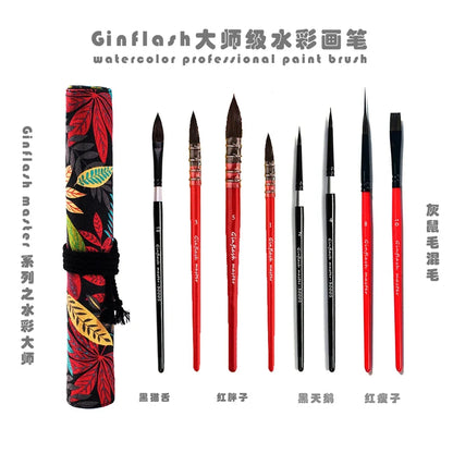 50/90 Color Solid Watercolor Paint Set – Glitter Pigments with Portable Metal Box & Squirrel Hair Brush for Nail Art