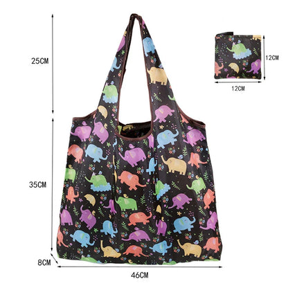 Portable Foldable Shopping Bag – Large Capacity Nylon Tote with Fashion Prints, Lightweight Reusable Travel & Grocery Essential Bag