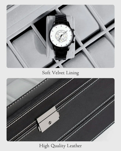 2024 12-Slot Leather Watch Storage Box — Lockable 2-Tier Organizer & Jewelry Display Drawer for Men & Women