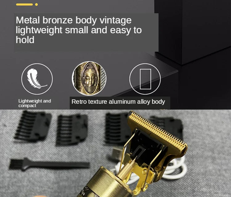 T9 Electric Hair Clipper & Beard Trimmer — 0mm Precision Body Hair Shaver for Men, Professional Haircut & Grooming