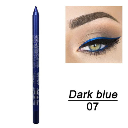 14 Color Metallic Eyeliner Pen – High Pigmented, Pearly Shimmer, Smokey & Punk Style, Long-Lasting & Waterproof