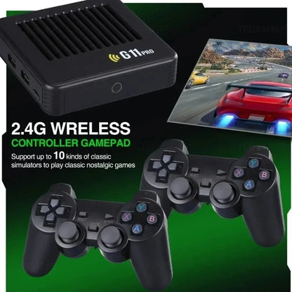 G11 Pro Retro Game Console 256GB – 60,000+ Built-in Games, 4K TV Game Stick with 2.4G Wireless Controllers (PS1/GBA)