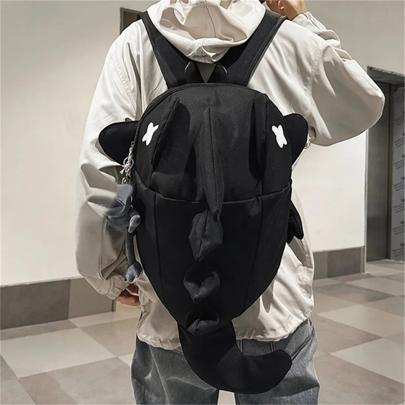 Unisex Shark-Shaped Backpack – Trendy Large Capacity School & Daily Bag for Casual Street Use (Pendant Not Included)