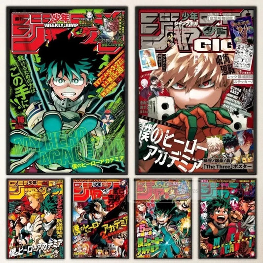 My Hero Academia Vintage Wall Canvas Poster – Decorative Anime Art Painting for Living Room, Bedroom & Bar Home Decor Mid-Size Print