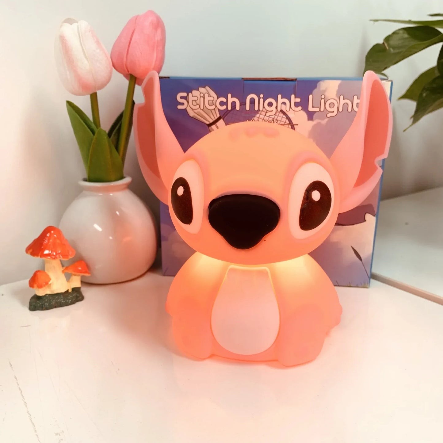 Kawaii Stitch USB Touch Night Light — Soft Glow Bedside Lamp, Room Decor & Birthday Gift for Students