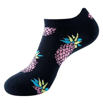 Combed Cotton Ankle Socks for Men & Women - Funny Beer, Fruit & Food Novelty Low Cut Socks (EU 38-43)