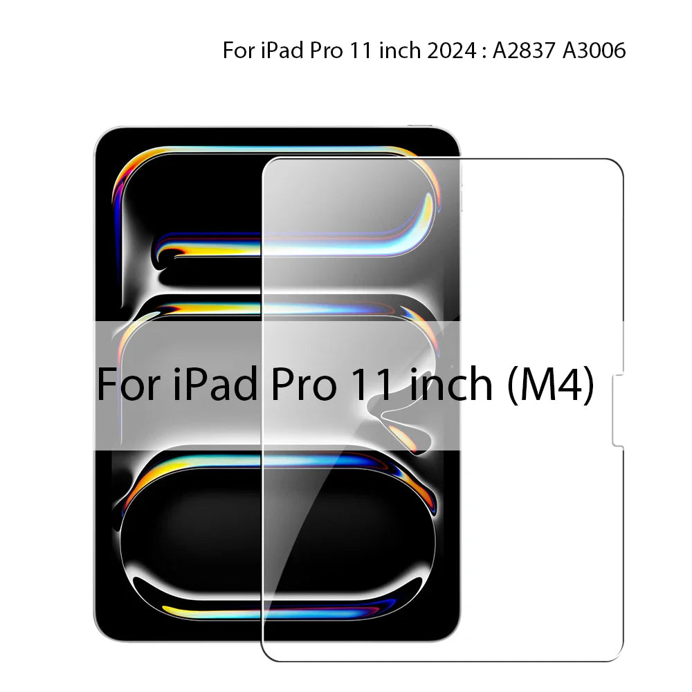 Tempered Glass Screen Protector for iPad A16 9th/10th Gen, Pro 13 M4, Air 11 M2/M3/5/4/3/2, Mini 6/7