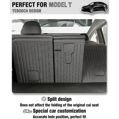Rear Seat Backrest Protector for Tesla Model Y 2020-2025 – Juniper Trunk Anti-Scratch & Anti-Dirty Mat with Velcro