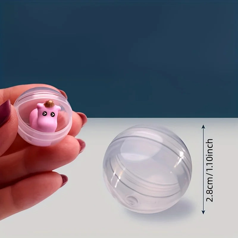 100pcs Clear Plastic Capsules – Round Empty Containers for Gumball Machines, Vending Prizes, DIY Crafts & Bulk Supplies