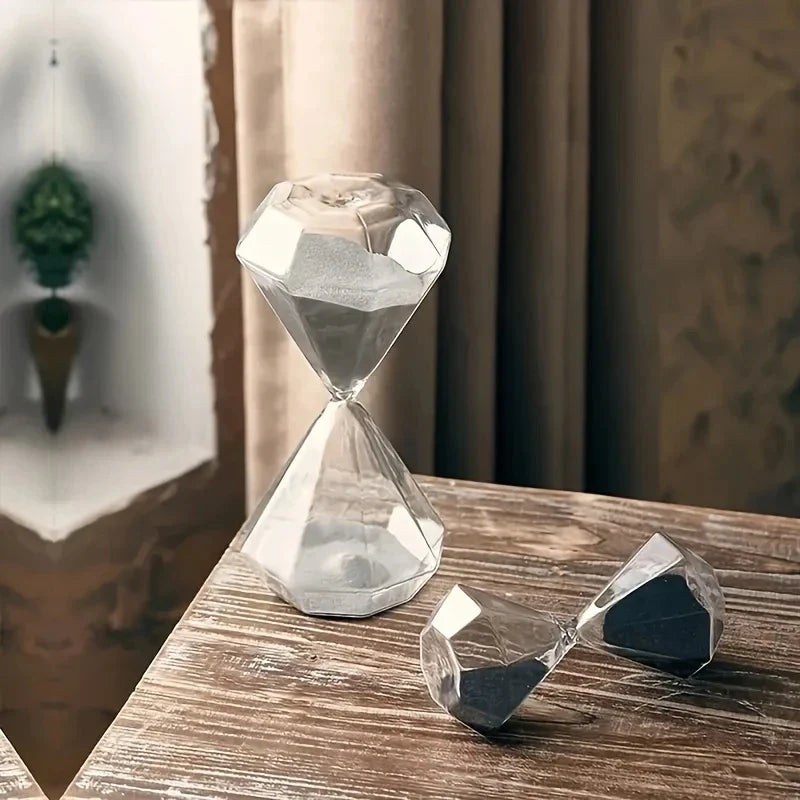 5-Minute Diamond Hourglass Timer - Decorative Sand Timer for Indoor & Outdoor Use
