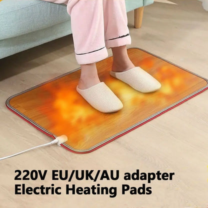 220V Electric Heating Foot Mat - Winter Warm Feet Heater Pad for Home and Office, Thermal Leather Household Floor Heater
