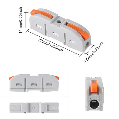 20/34/50PCS Lever Wire Connectors | 1-to-1 Inline Assemblable Electrical Terminals for Wiring