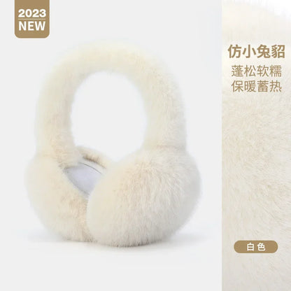 Soft Plush Ear Warmers Winter Earmuffs for Women & Men - Solid Color Cold Protection Earflap Outdoor Ear Covers