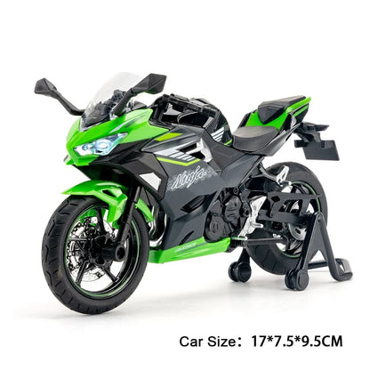 1:12 Kawasaki KX450 Diecast Motorcycle Model - Alloy Toy Bike with Shock Absorption Rubber Tires Gift for Kids & Collectors