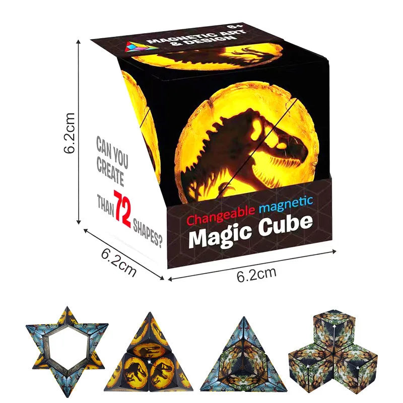 Magic Infinite Cosmic Shasibo Cube — Magnetic Fidget Puzzle Toy, Changeable Anti-Stress Flip Cubic Cube